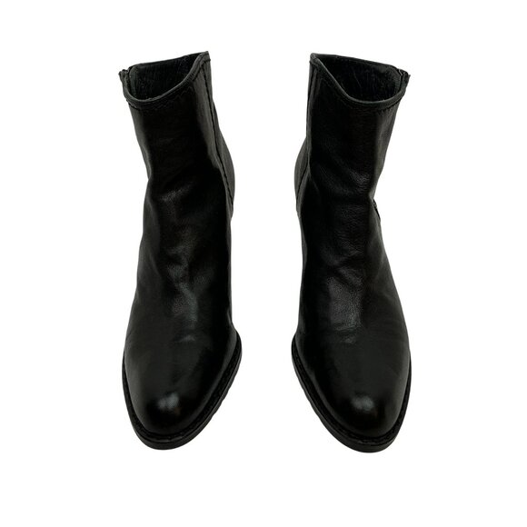 Stuart Weitzman Leather Western Heel Zip Ankle Booties Womens 7N Made in Spain - Picture 2 of 10